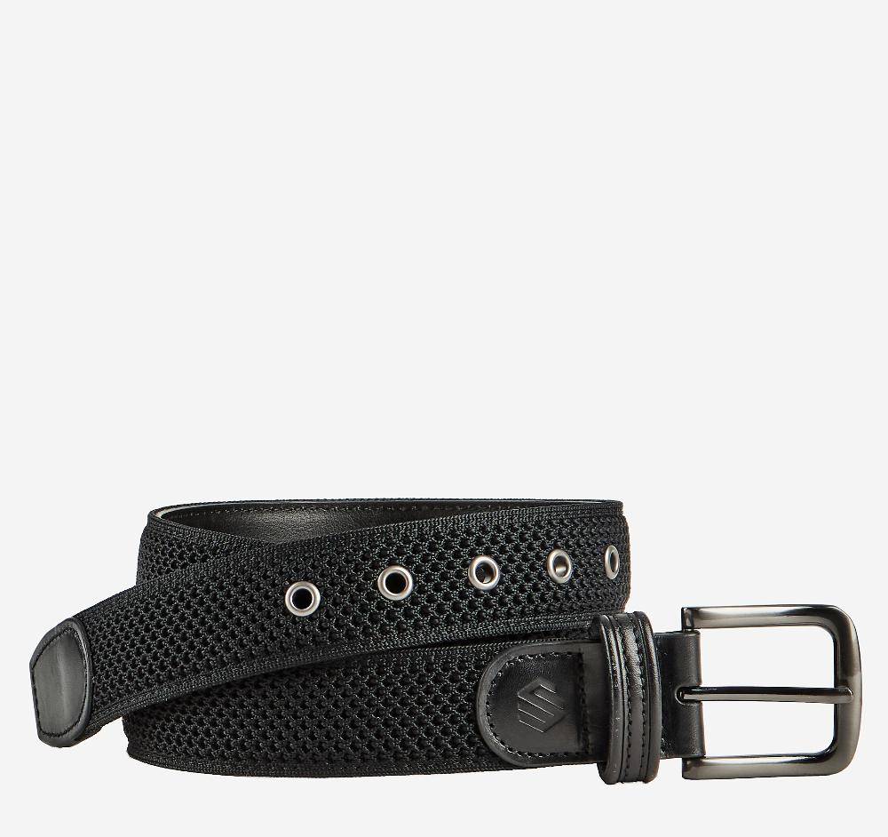 johnston & murphy Amherst Engineered Knit Belt Black