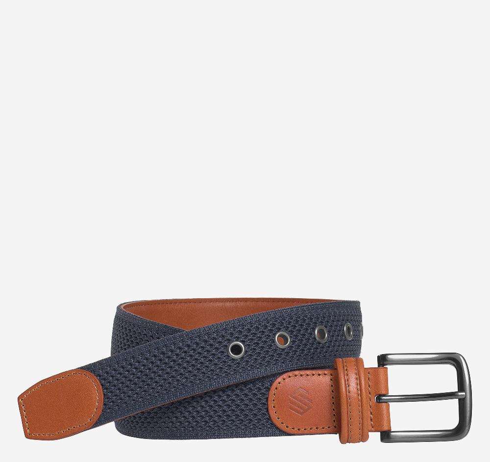 johnston & murphy Amherst Engineered Knit Belt Navy