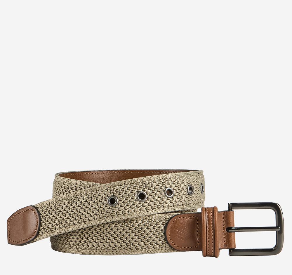 johnston & murphy Amherst Engineered Knit Belt Taupe