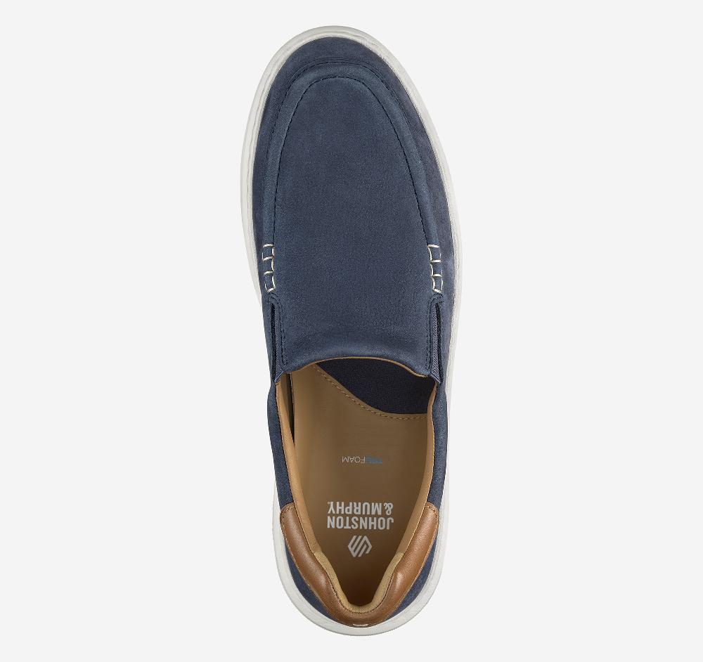 Johnston & Murphy Anders Moc Toe Slip-On Navy Nubuck
