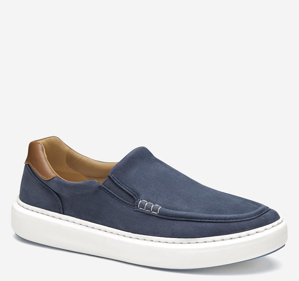 johnston & murphy Anders Moc Toe Slip-On Navy Nubuck