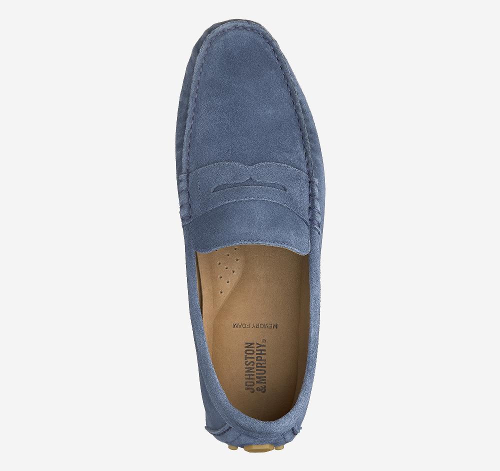 Johnston & Murphy Athens Penny Denim Suede
