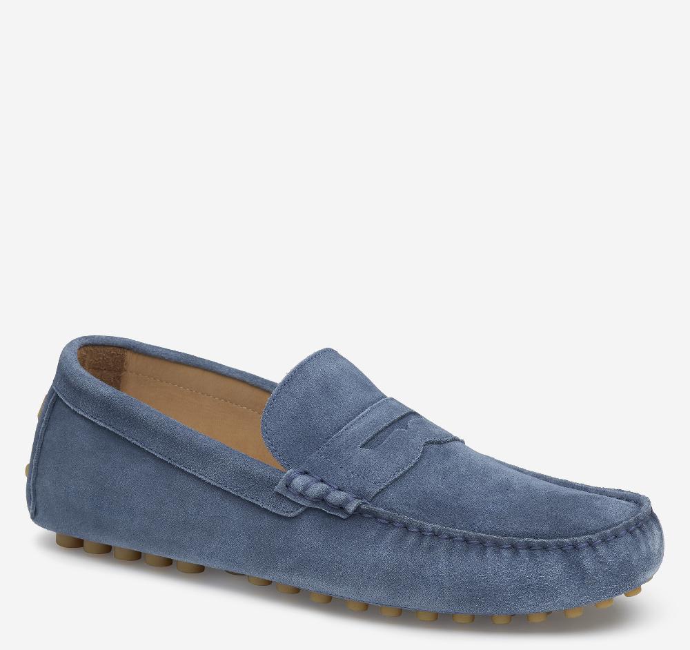 johnston & murphy Athens Penny Denim Suede