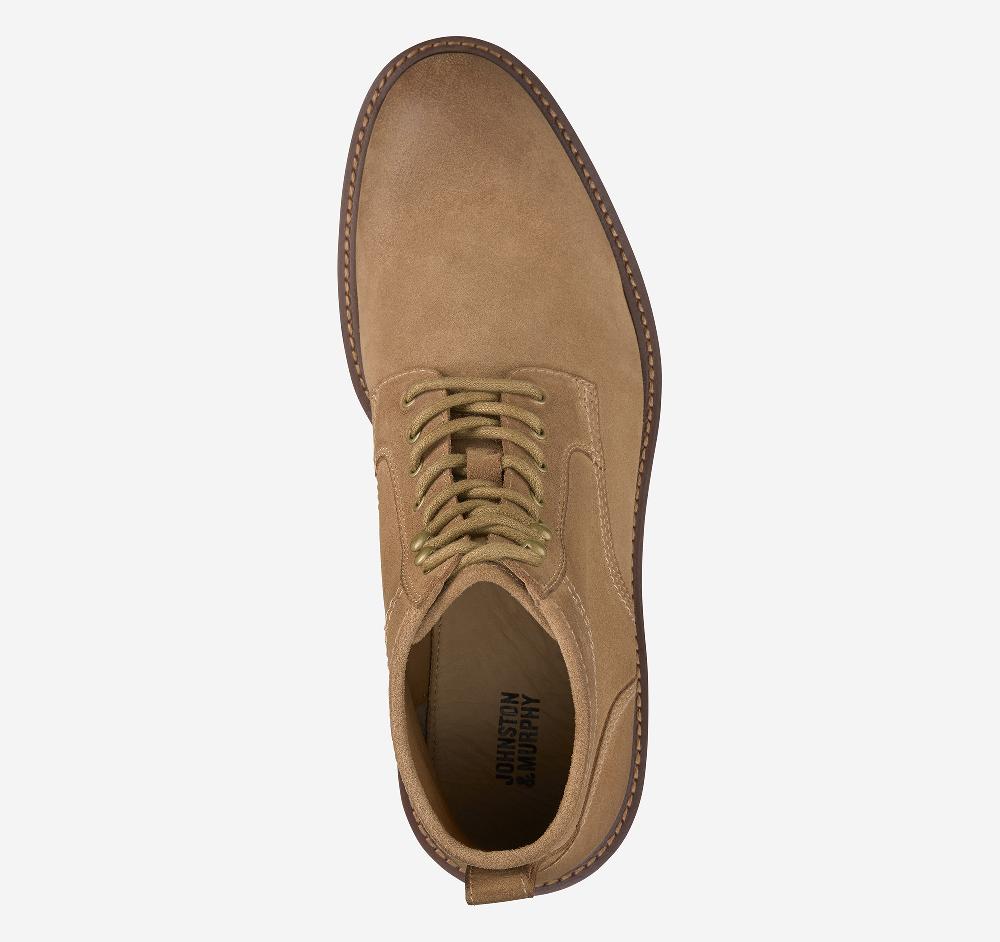 Johnston & Murphy Barrett Plain Toe Boot Taupe Suede