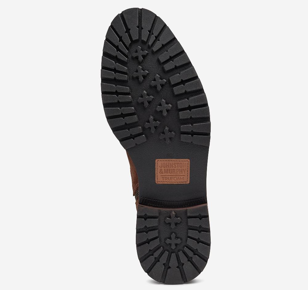 Johnston & Murphy Barrett Zip Boot Brown Waxed Suede