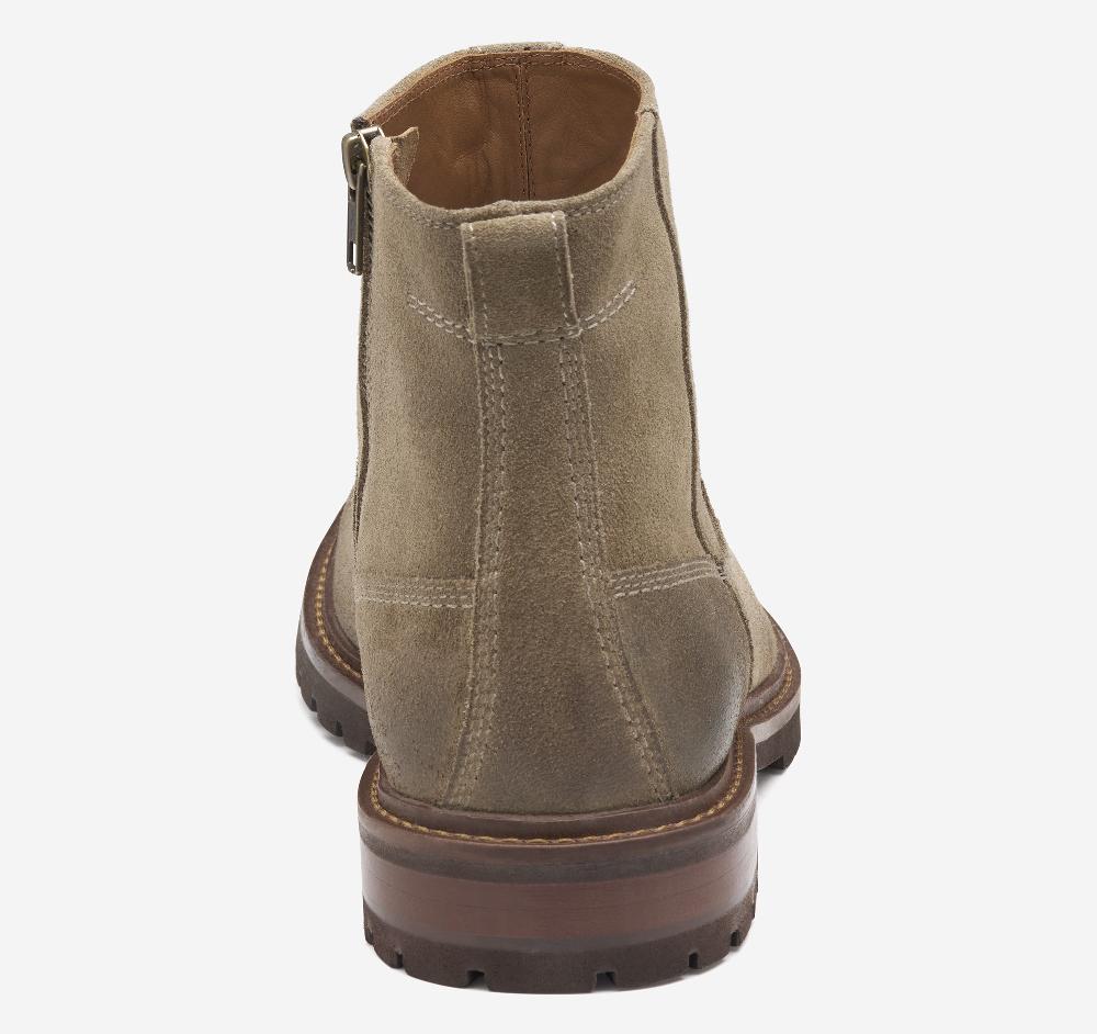 Johnston & Murphy Barrett Zip Boot Dark Taupe Suede