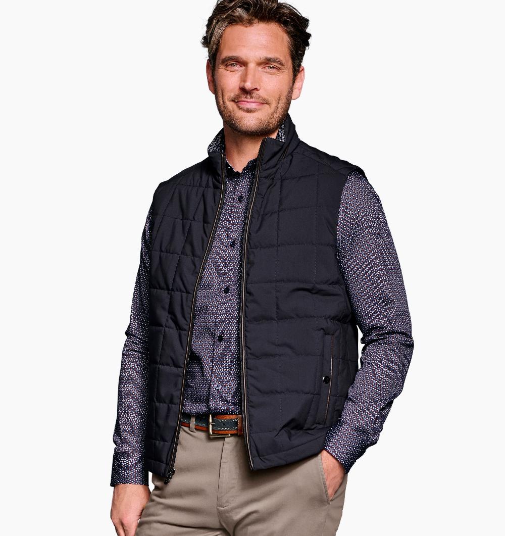 johnston & murphy Box Quilted Vest Navy