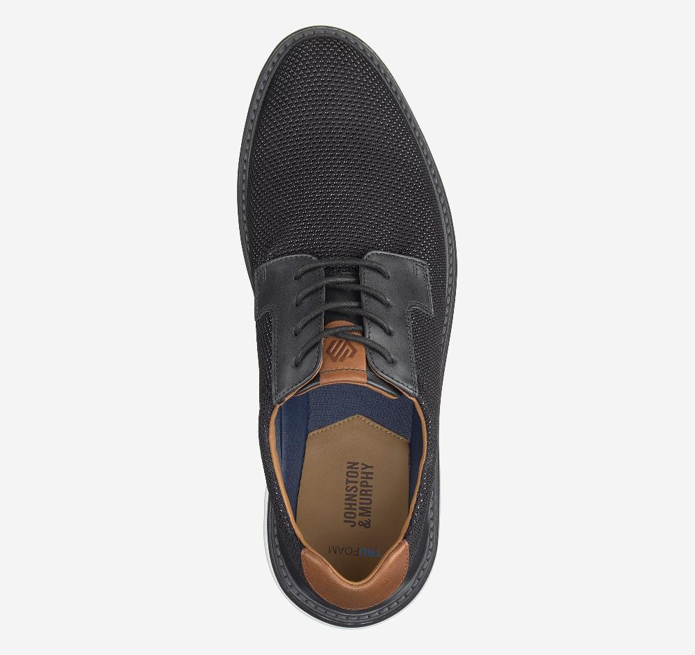 Johnston & Murphy Braydon Knit Plain Toe Black Knit