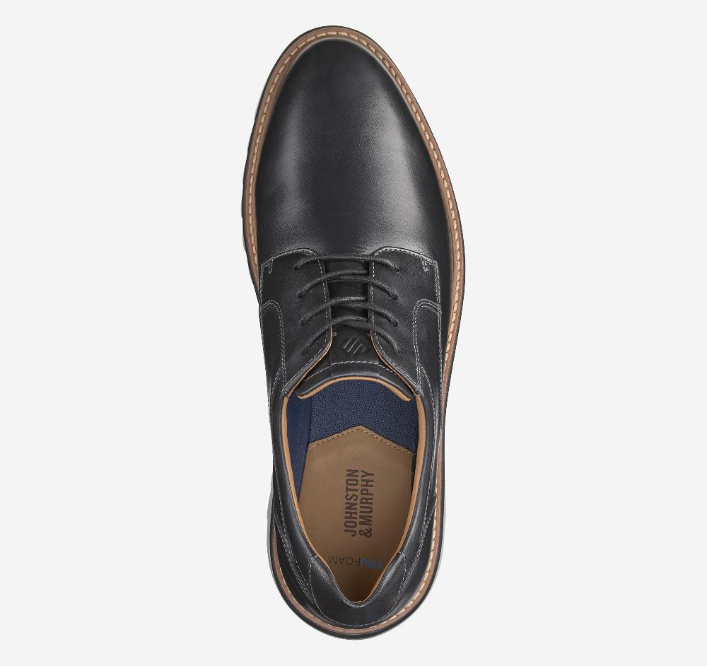Johnston & Murphy Braydon Plain Toe Black Full Grain