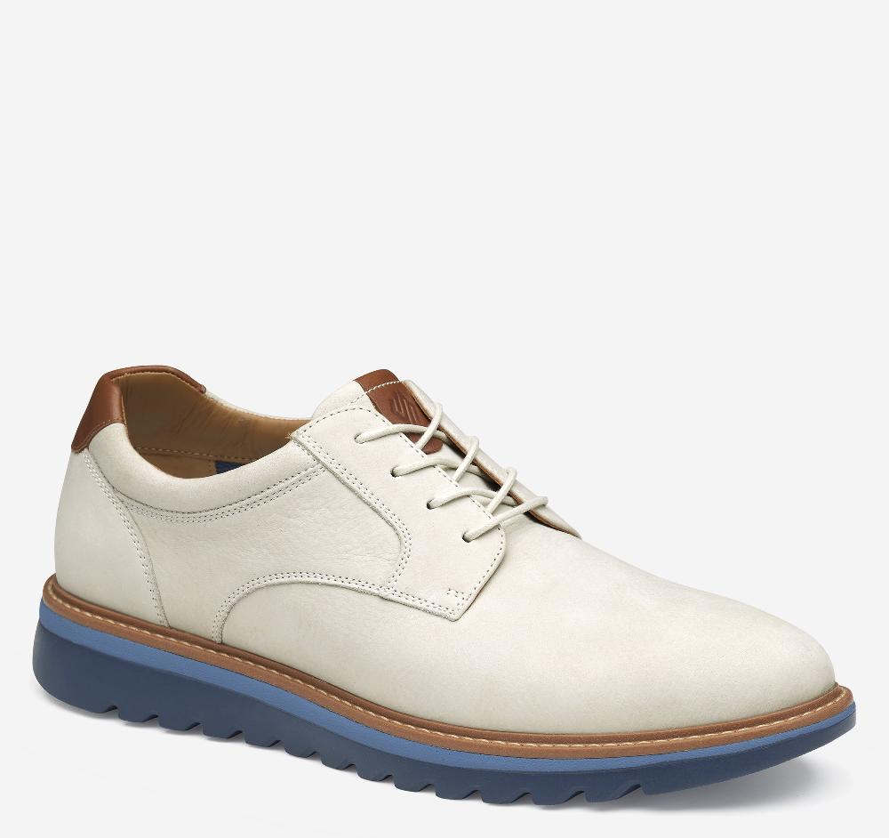 johnston & murphy Braydon Plain Toe Off-White Nubuck