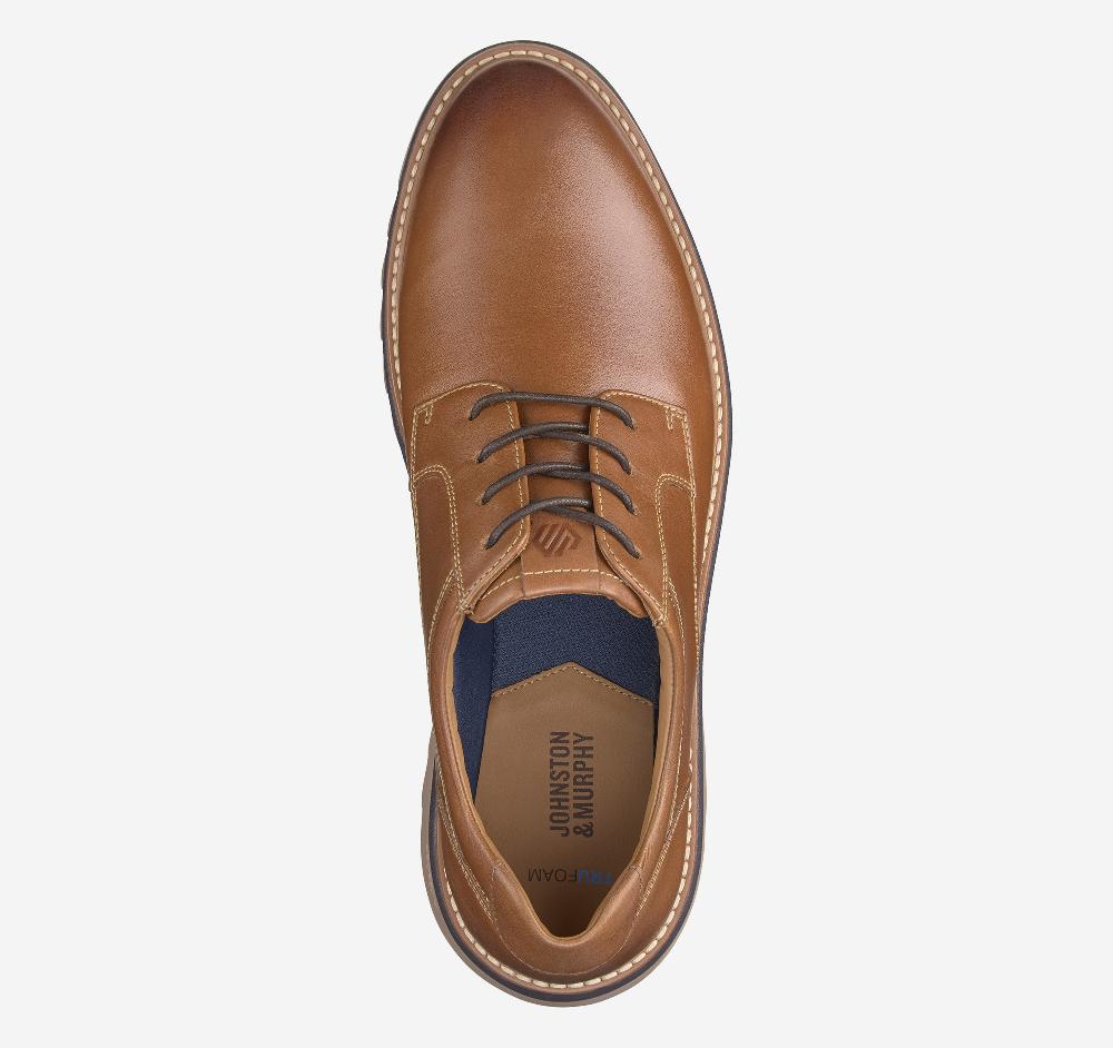 Johnston & Murphy Braydon Plain Toe Tan Full Grain
