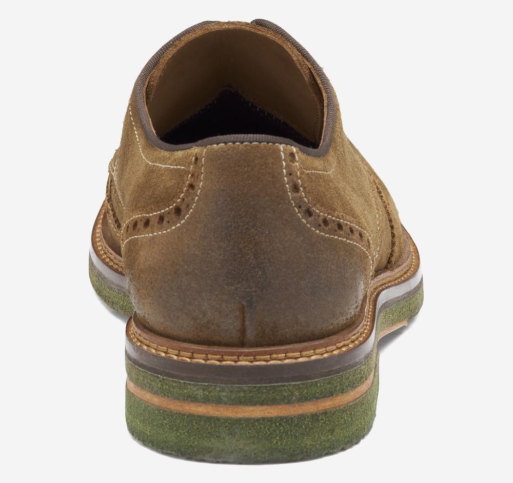 Johnston & Murphy Calder Wingtip Snuff Waxed Suede