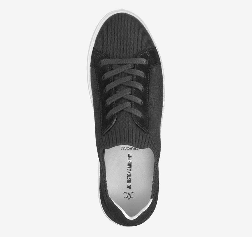 Johnston & Murphy Cammie Knit Lace-Up Black Knit