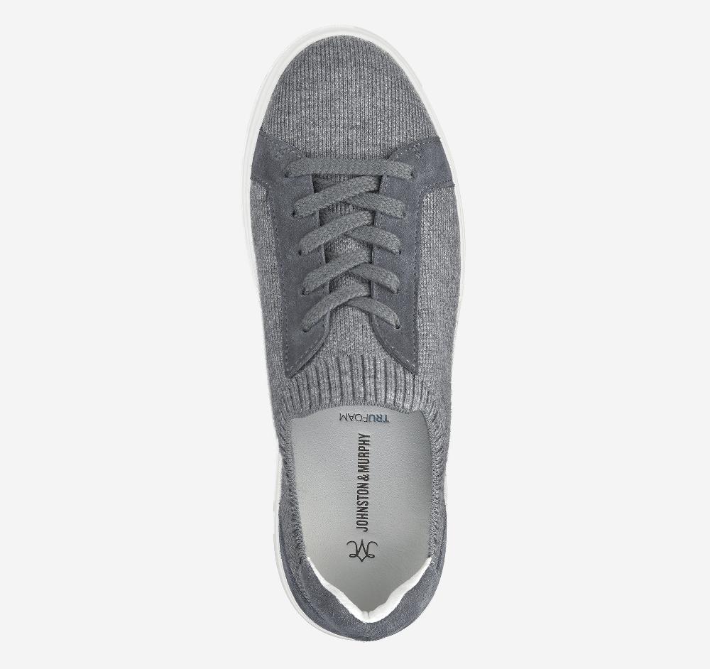 Johnston & Murphy Cammie Knit Lace-Up Gray Knit