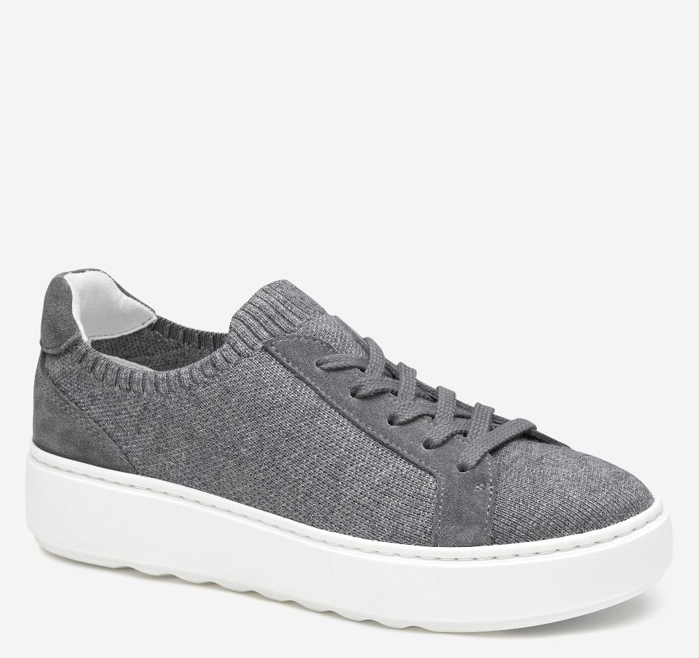 johnston & murphy Cammie Knit Lace-Up Gray Knit