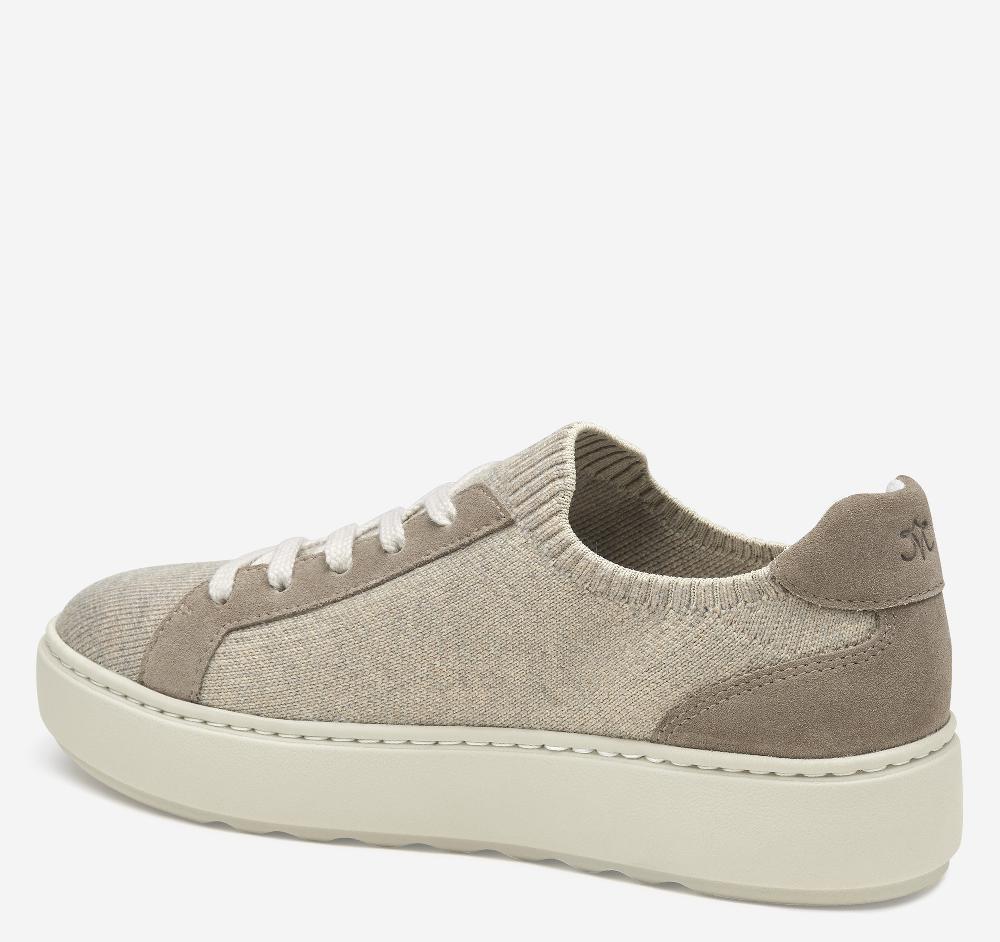 Johnston & Murphy Cammie Knit Lace-Up Taupe Knit