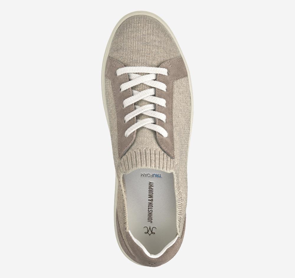 Johnston & Murphy Cammie Knit Lace-Up Taupe Knit