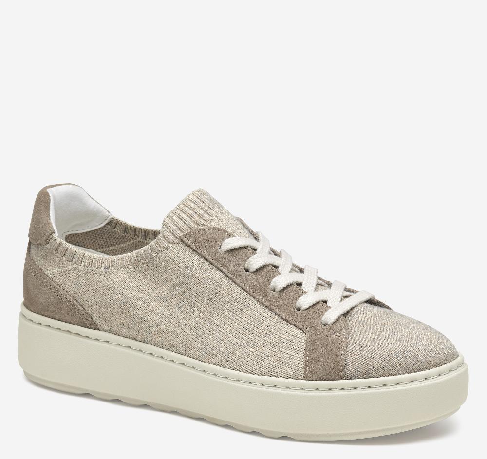 johnston & murphy Cammie Knit Lace-Up Taupe Knit