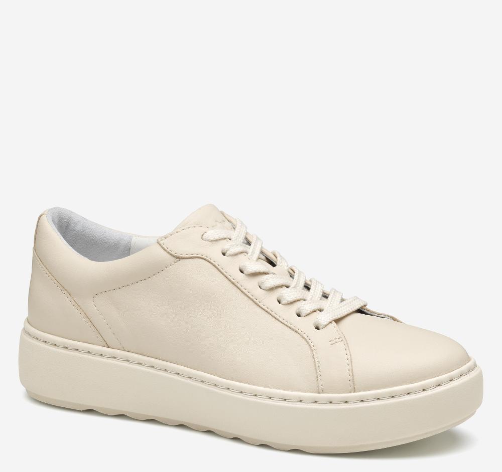 johnston & murphy Cammie Lace-Up Bone Nappa Leather