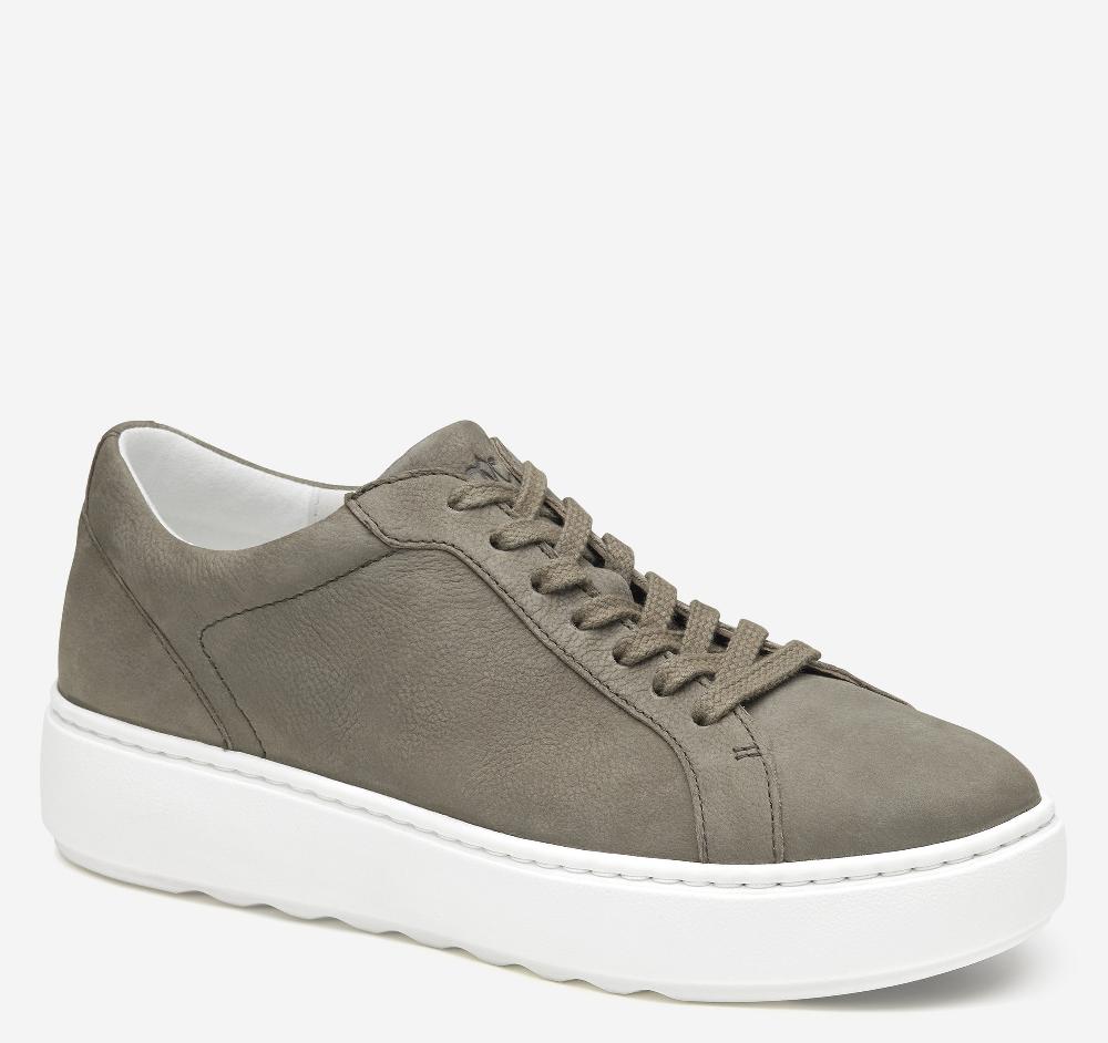 johnston & murphy Cammie Lace-Up Gray Tumbled Nubuck