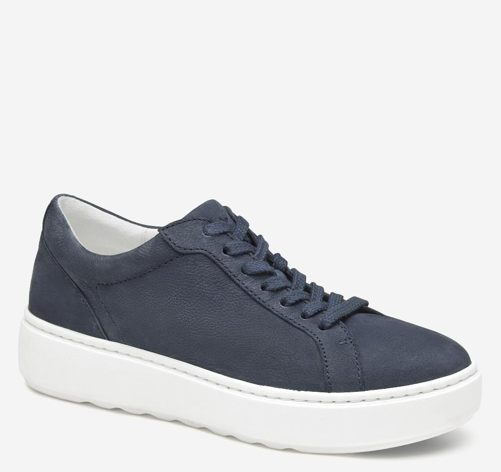 johnston & murphy Cammie Lace-Up Navy Tumbled Nubuck