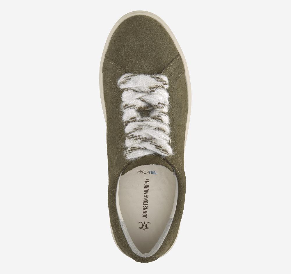 Johnston & Murphy Cammie Lace-Up Olive Suede