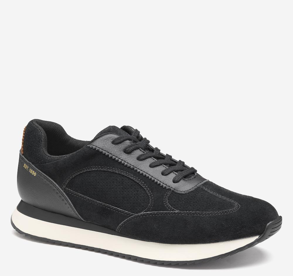 johnston & murphy Chase Perfed T-Toe Black Suede