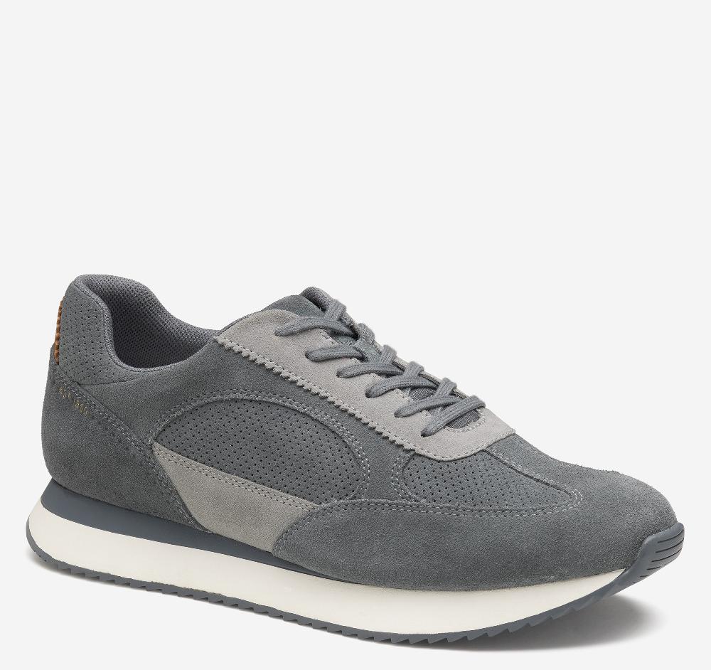 johnston & murphy Chase Perfed T-Toe Gray Suede