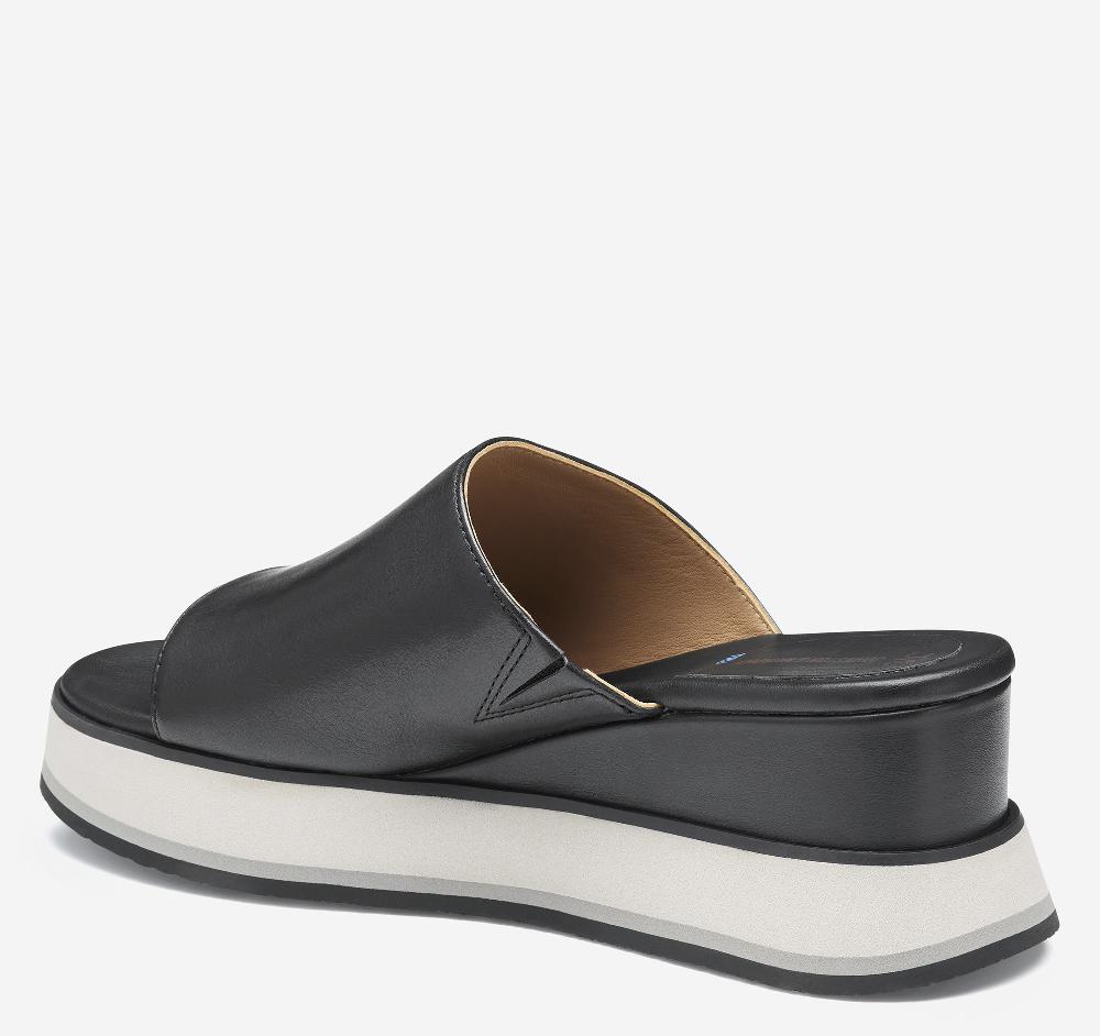 Johnston & Murphy Colleen Slide Black Nappa Leather