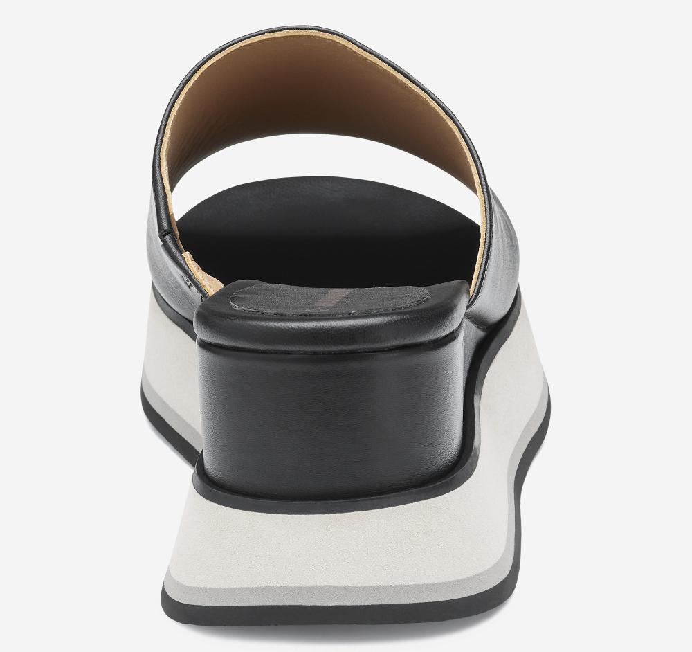 Johnston & Murphy Colleen Slide Black Nappa Leather