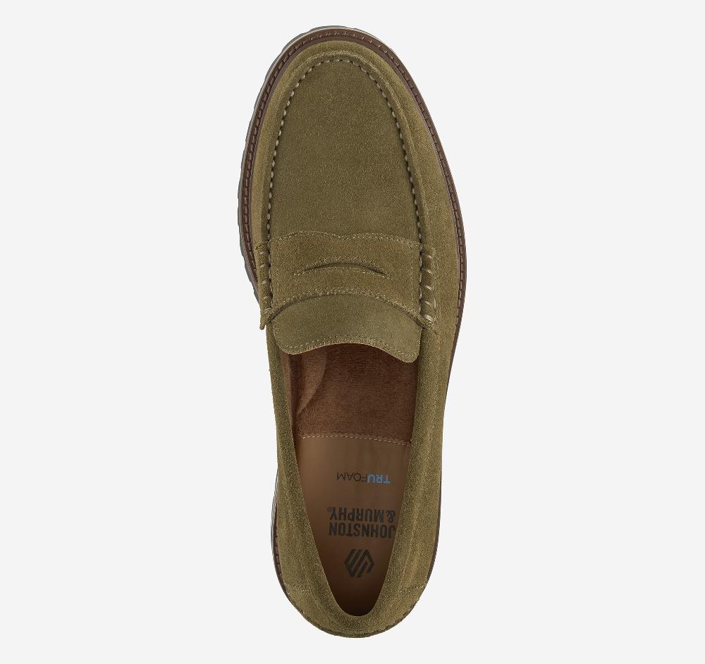 Johnston & Murphy Collier Penny Loafer Olive Suede