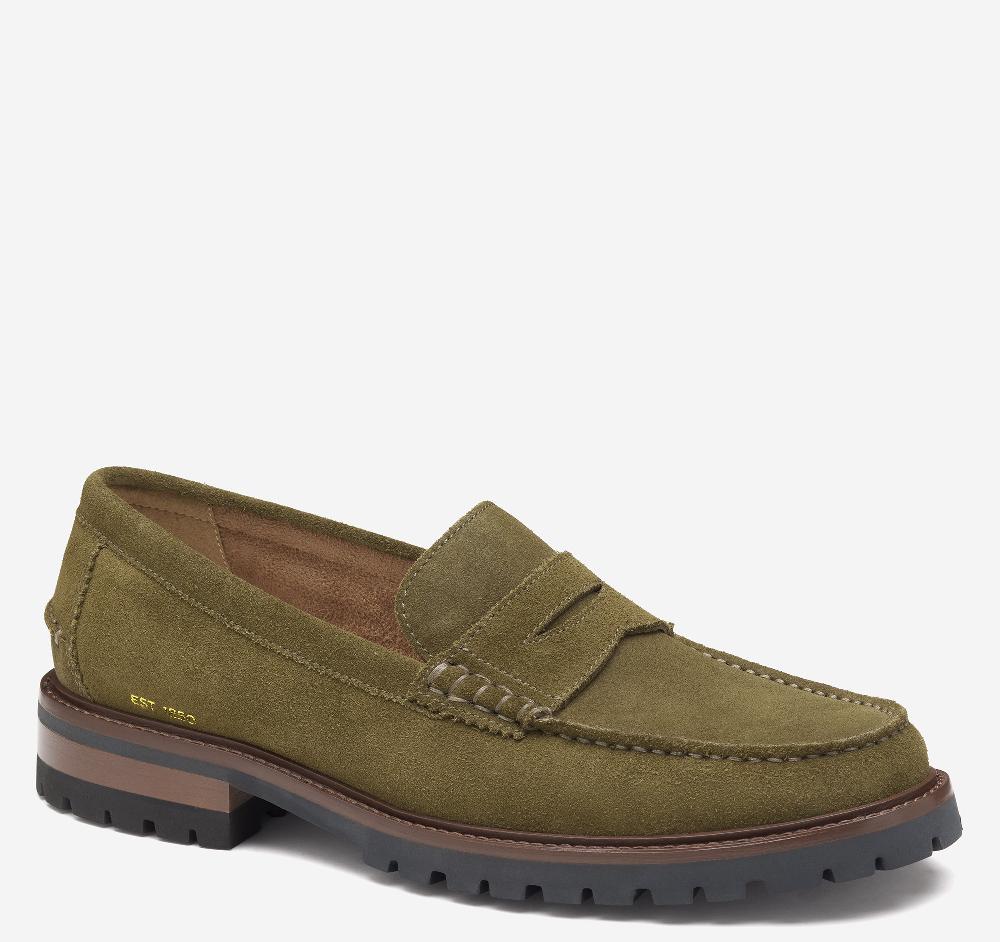 johnston & murphy Collier Penny Loafer Olive Suede