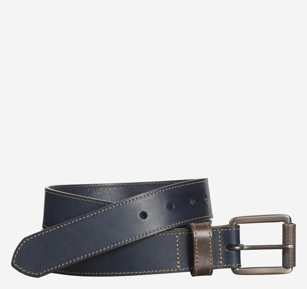 johnston & murphy Contrast Stitch Belt Navy