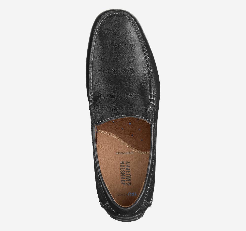 Johnston & Murphy Cort Moc Venetian Black Full Grain