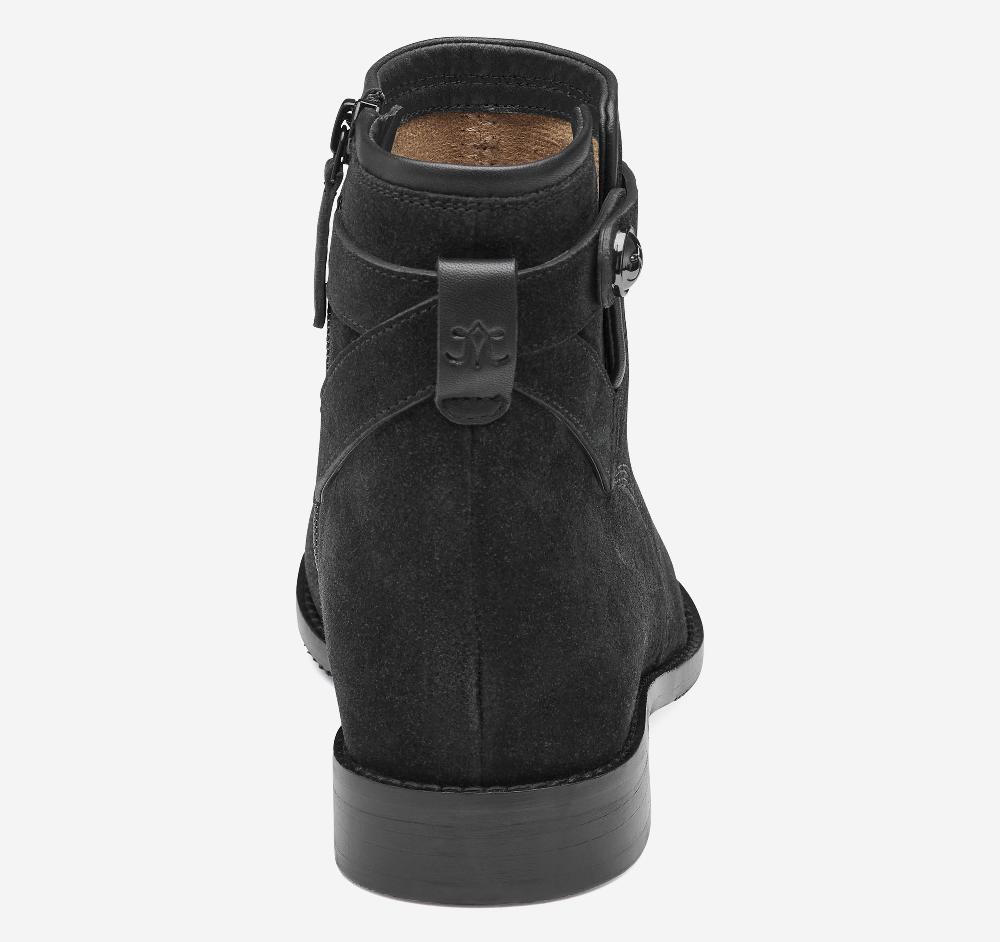 Johnston & Murphy Darby Snap Bootie Black Suede