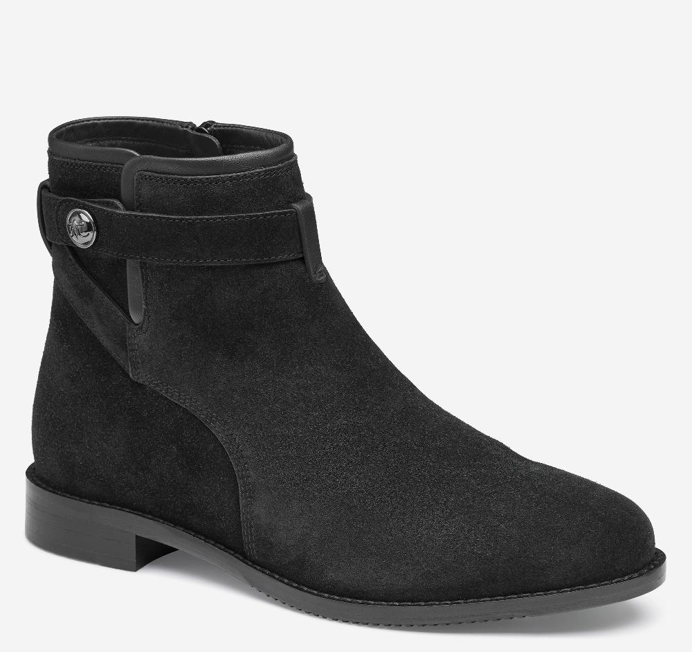 johnston & murphy Darby Snap Bootie Black Suede