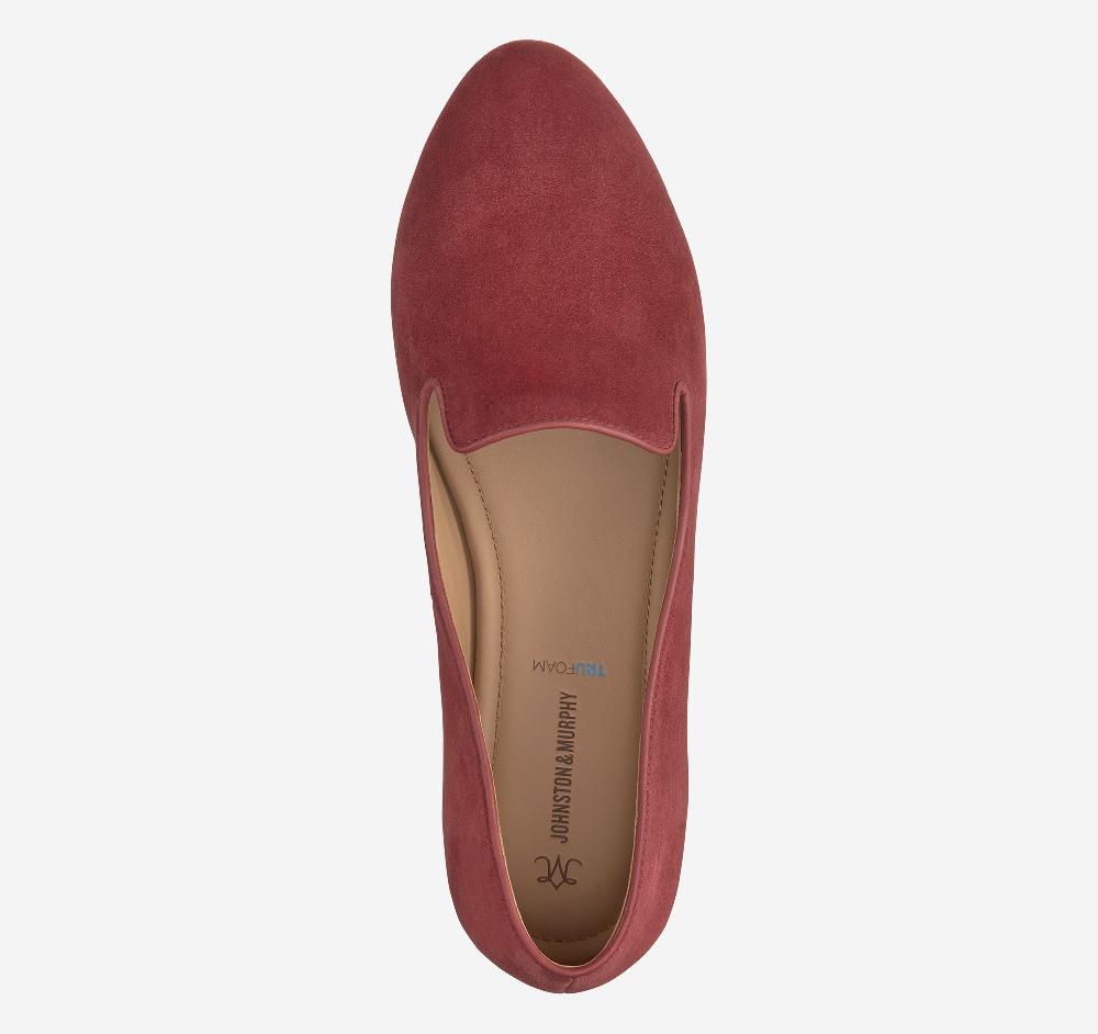 Johnston & Murphy Delanie Loafer Dark Red Kid Suede