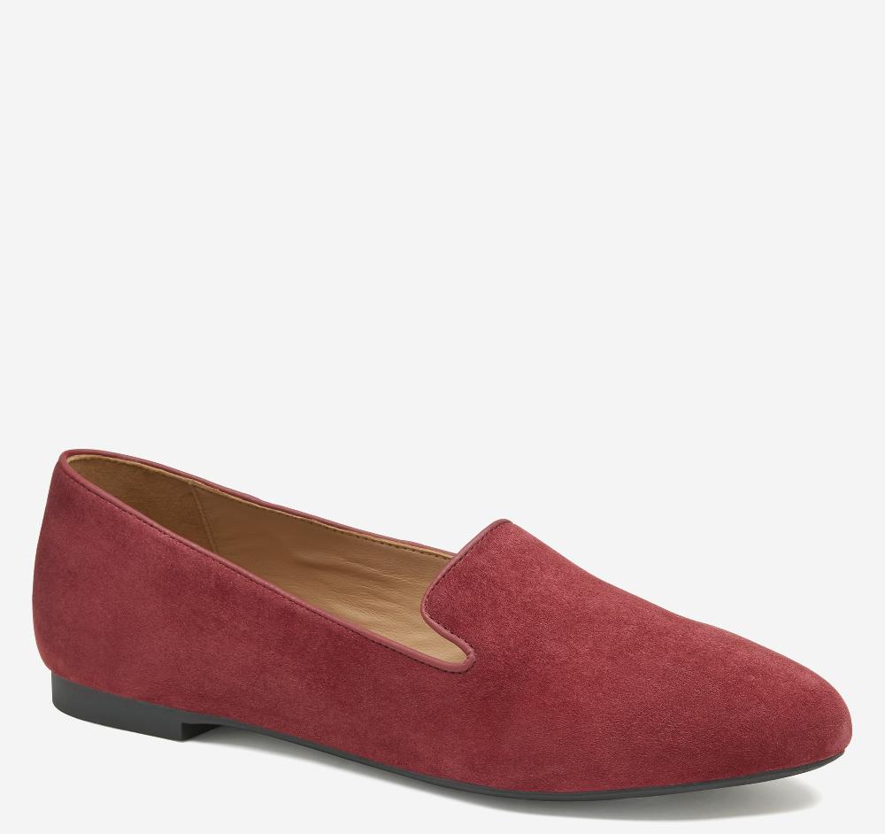 johnston & murphy Delanie Loafer Dark Red Kid Suede