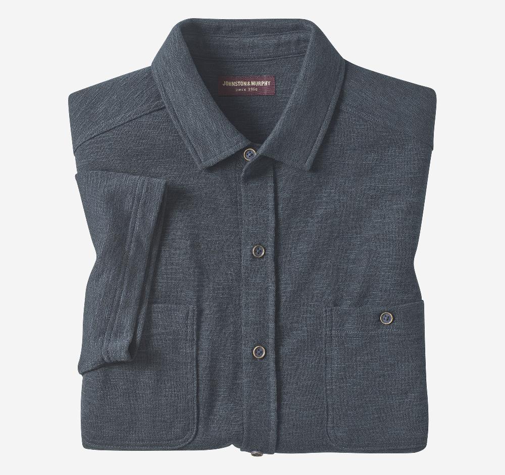 johnston & murphy Double Pocket Knit Shirt Navy