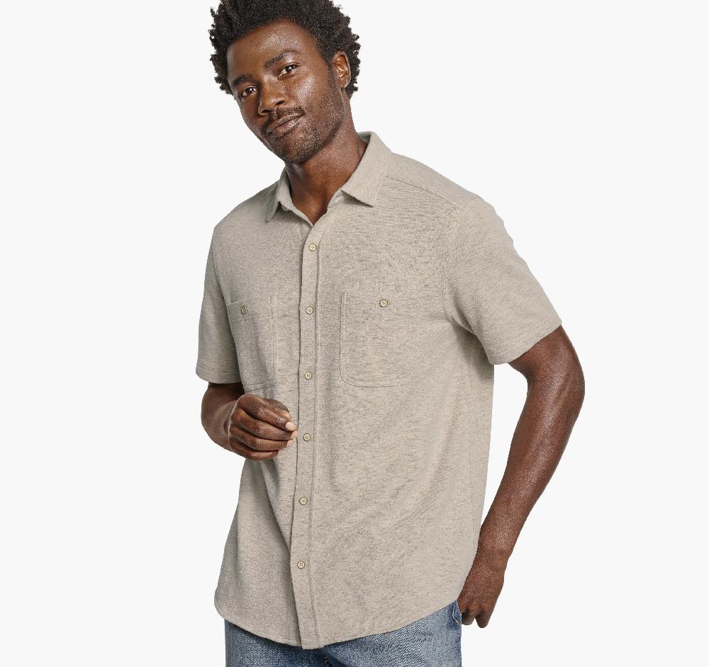 Johnston & Murphy Double Pocket Knit Shirt Sand