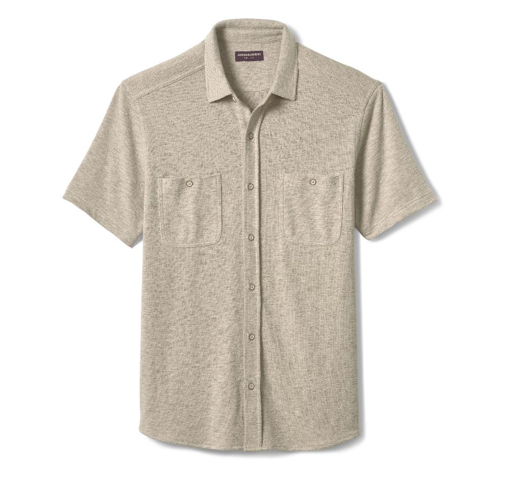 Johnston & Murphy Double Pocket Knit Shirt Sand