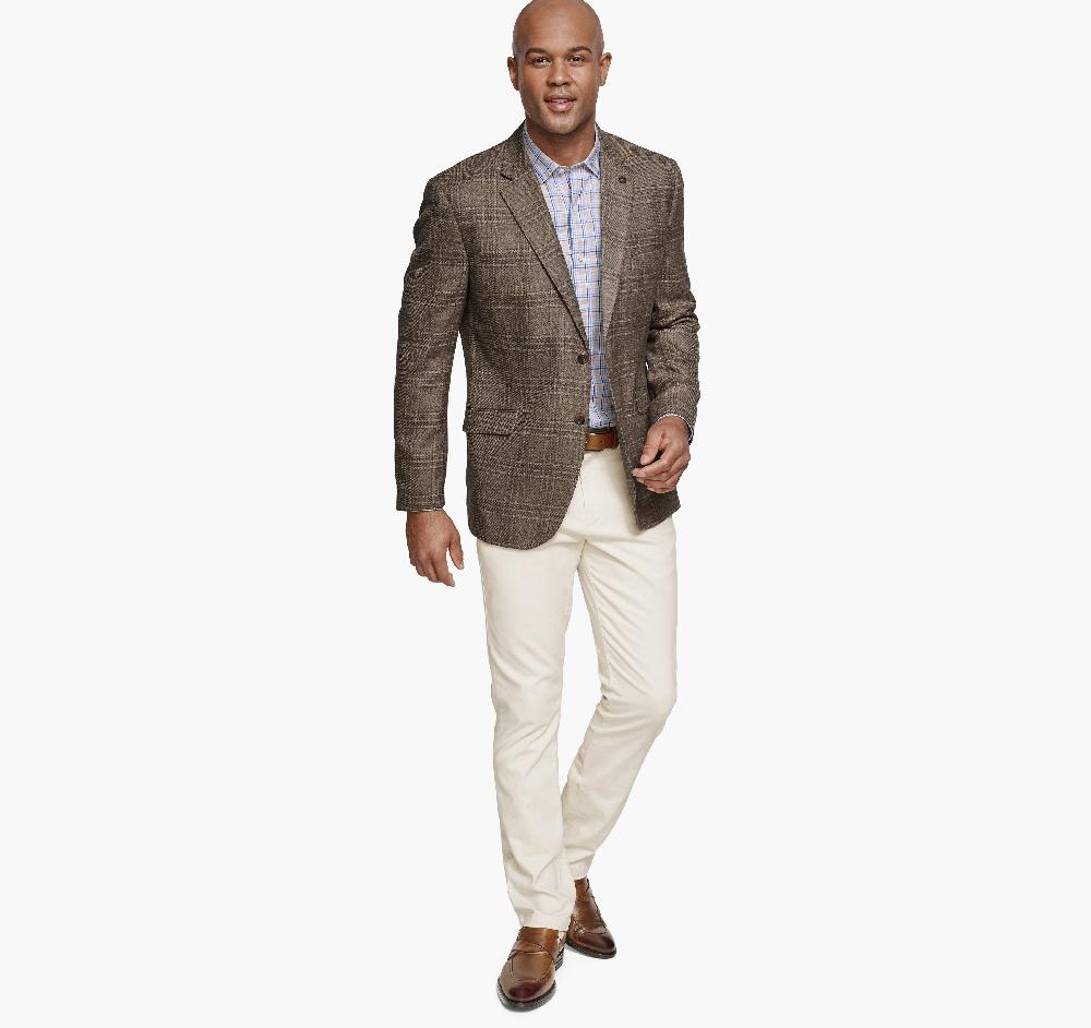 Johnston & Murphy Dress Plaid Blazer Brown Plaid