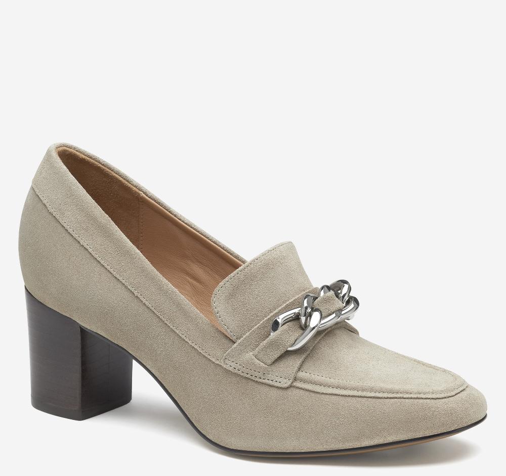 johnston & murphy Eleanor Chain Loafer Taupe Suede