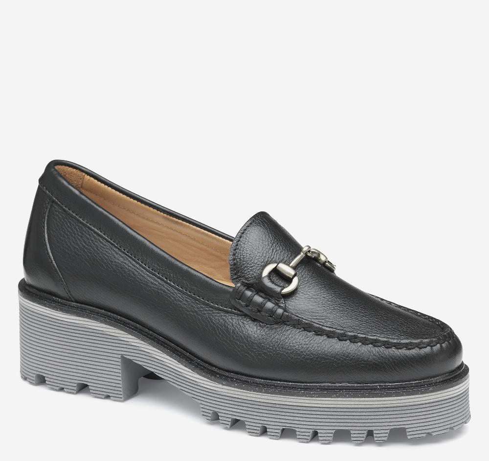 johnston & murphy Emmalynn Bit Loafer Black Calfskin