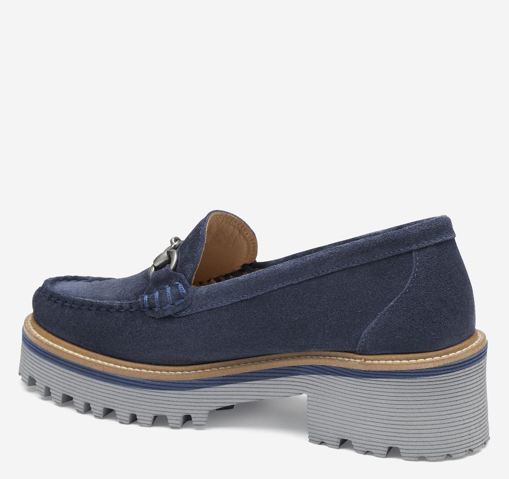 Johnston & Murphy Emmalynn Bit Loafer Navy Suede