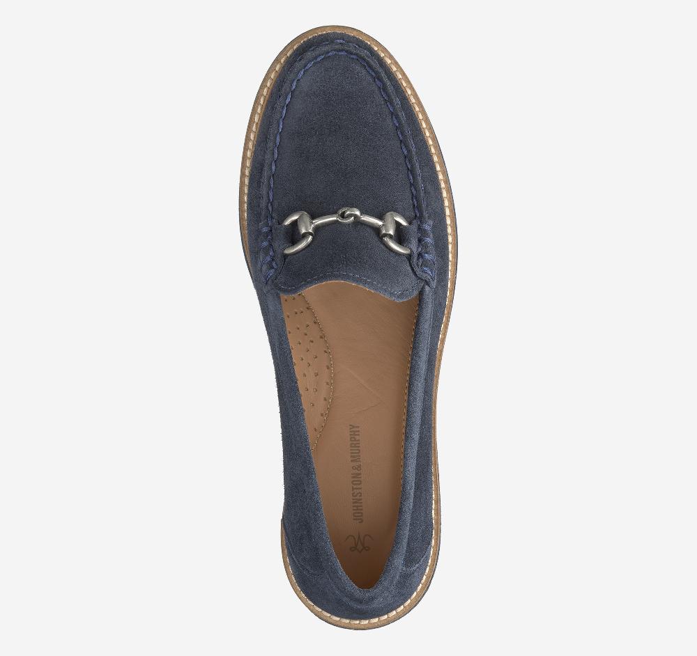 Johnston & Murphy Emmalynn Bit Loafer Navy Suede