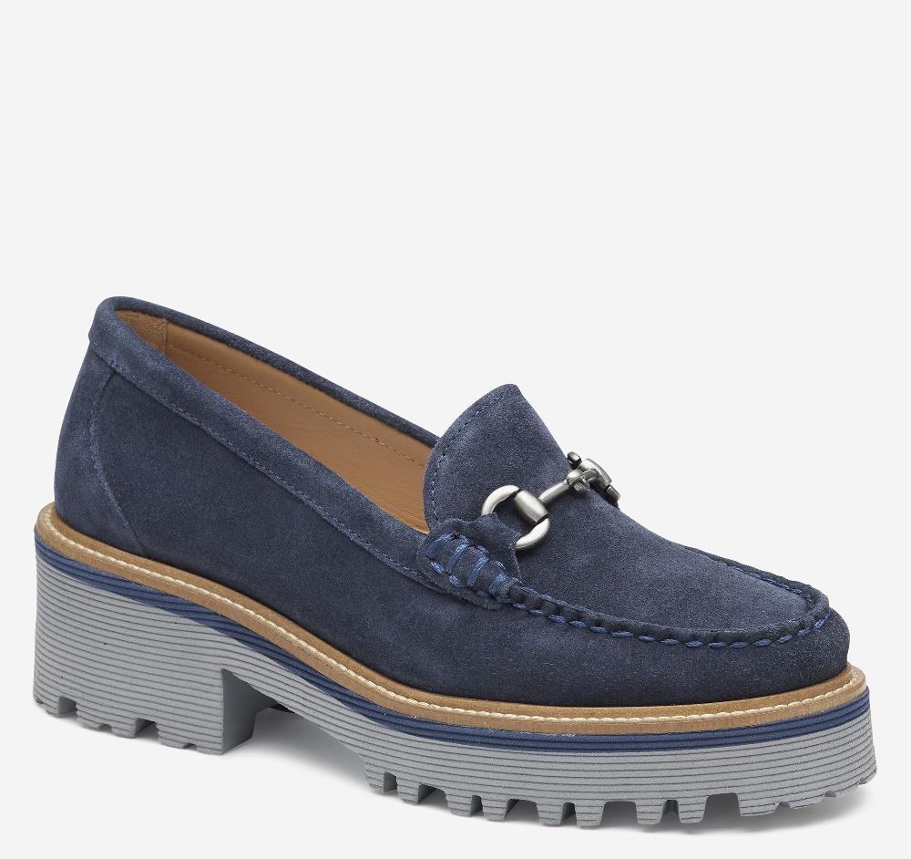 johnston & murphy Emmalynn Bit Loafer Navy Suede