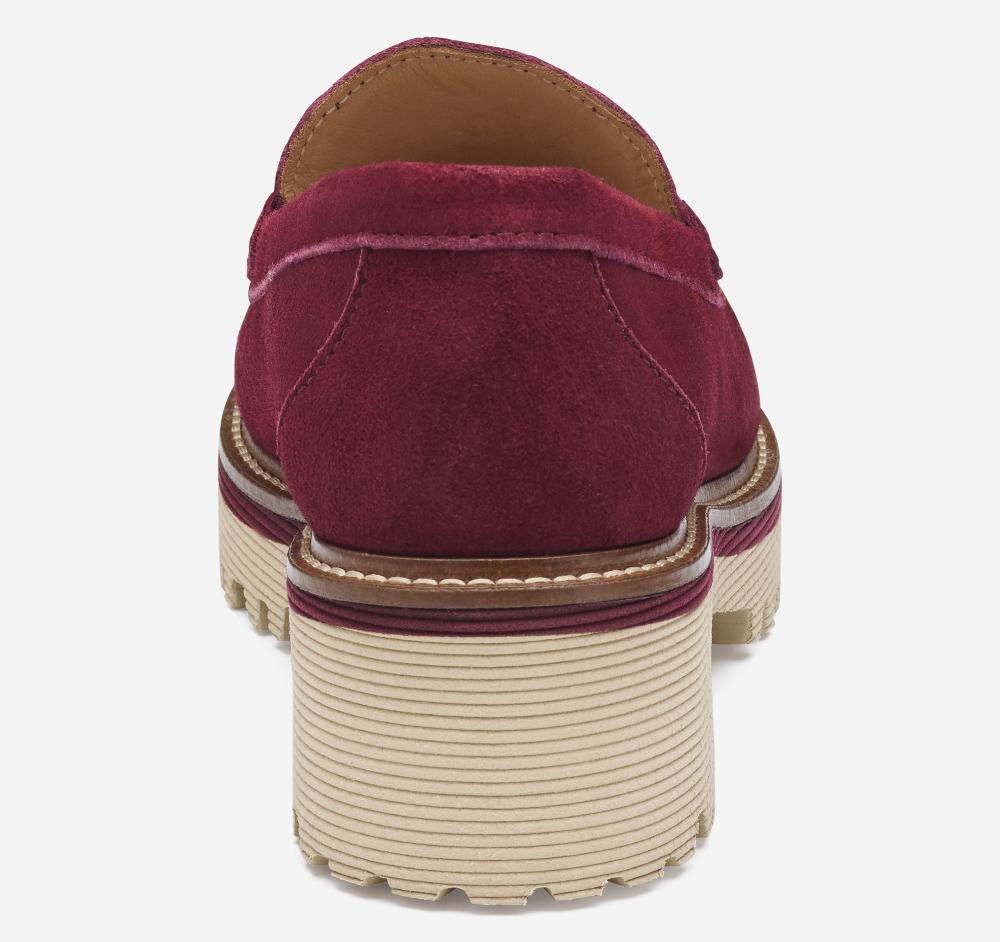 Johnston & Murphy Emmalynn Bit Loafer Red Kid Suede