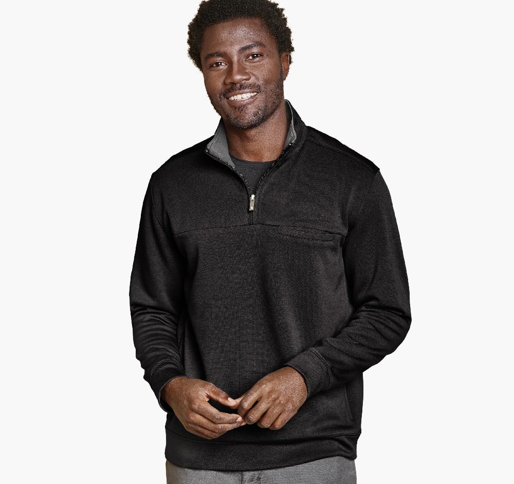 johnston & murphy Essential Quarter-Zip Black