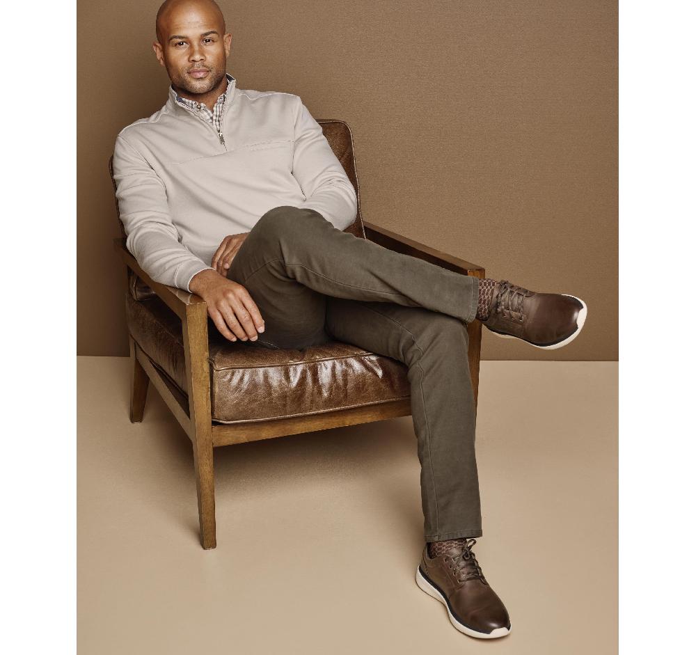 Johnston & Murphy Essential Quarter-Zip Stone